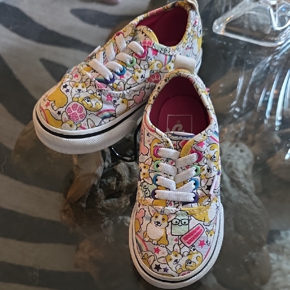 Vans Toddler Sneakers with Corgi Print - Multicolor
